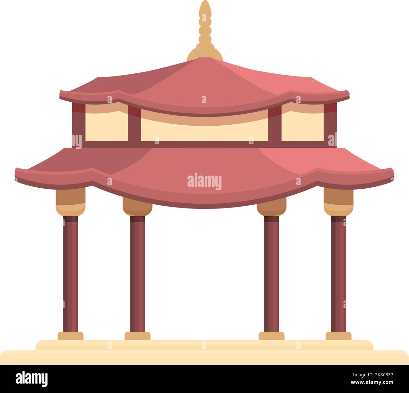 Vecteur de dessin animé d'icône de temple d'arche. Bâtiment en Chine. Palais Illustration de Vecteur