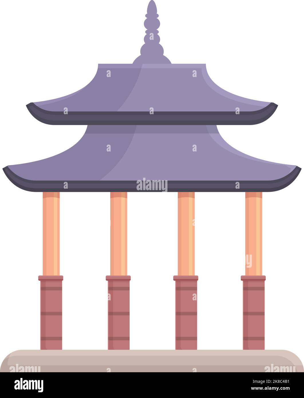 Vecteur de dessin animé de l'icône de la pagode de Singapour. Bâtiment chinois. Maison asiatique Illustration de Vecteur