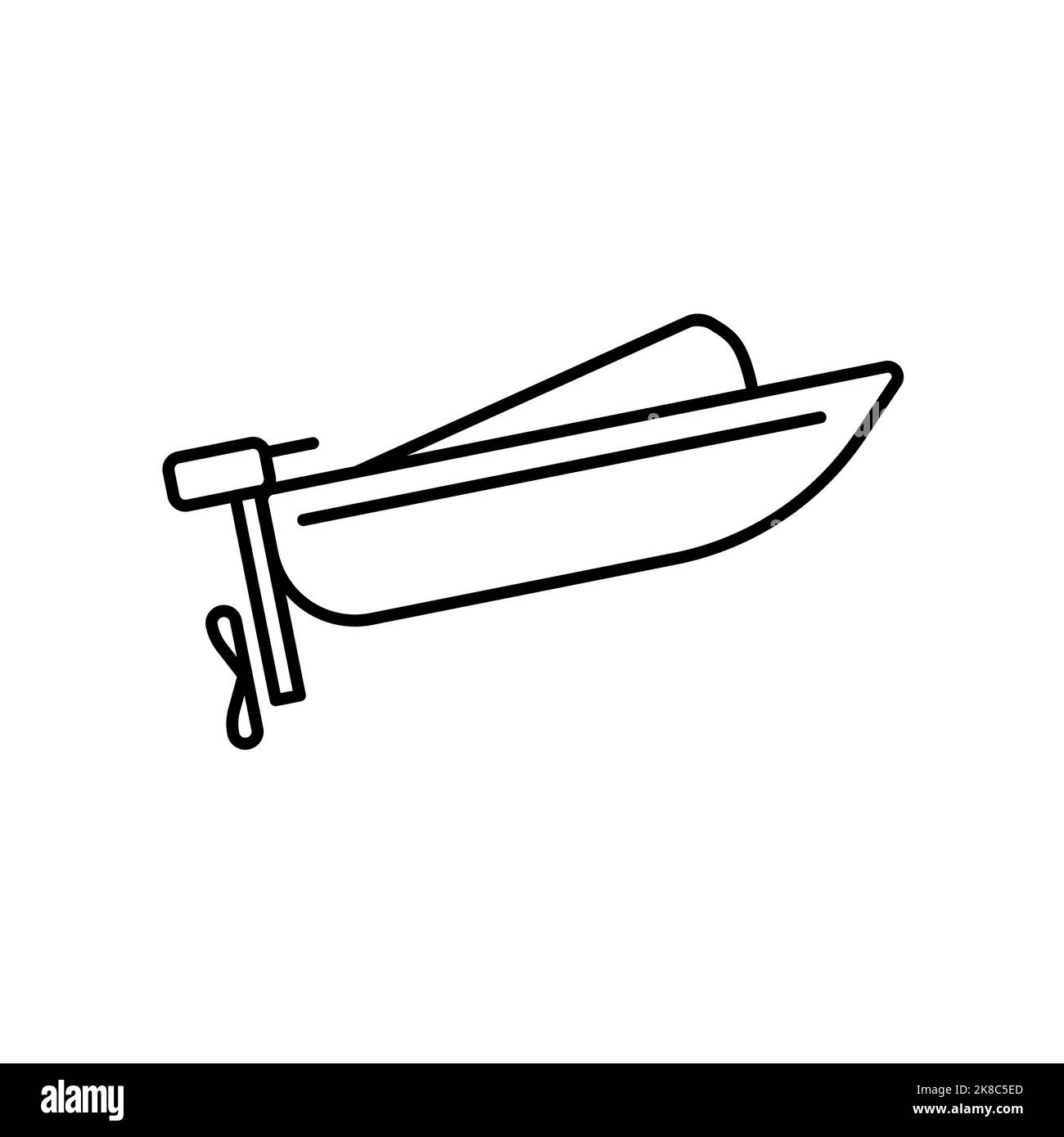 Icône bateau électrique, profitez du bord de l'océan ou du lac avec un petit bateau. Illustration de Vecteur