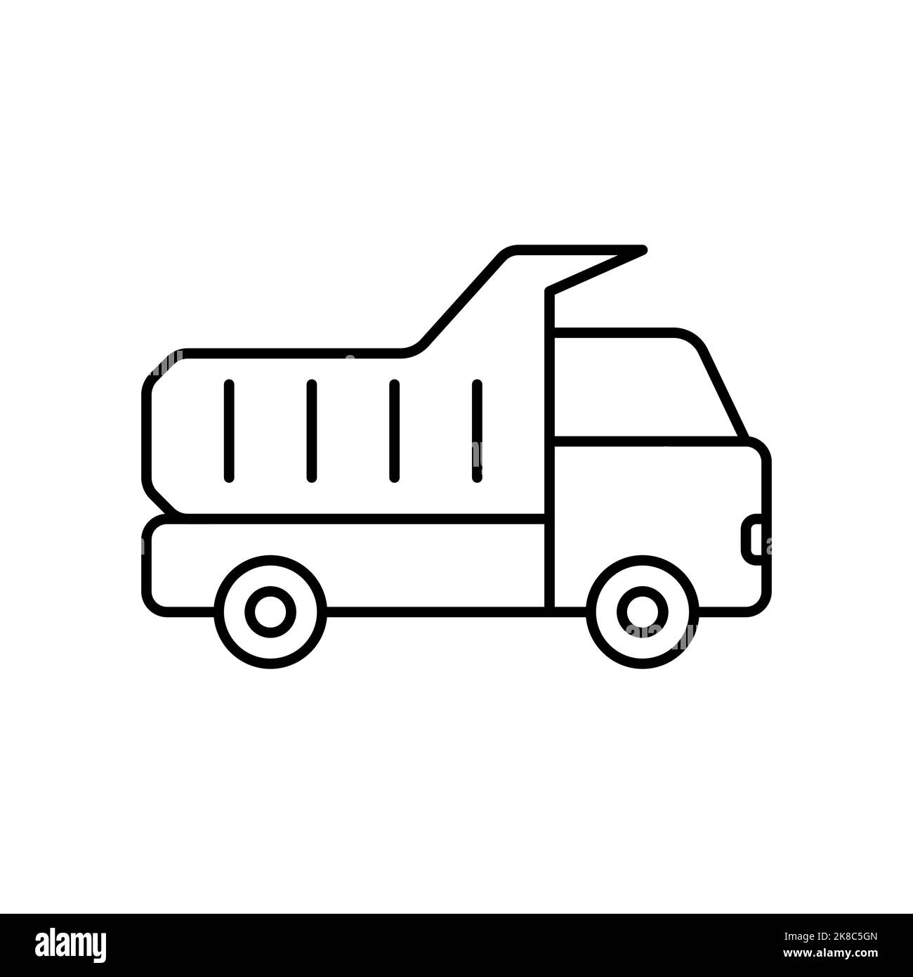 Icône camion à ordures, gardez la ville propre sincèrement. Illustration de Vecteur