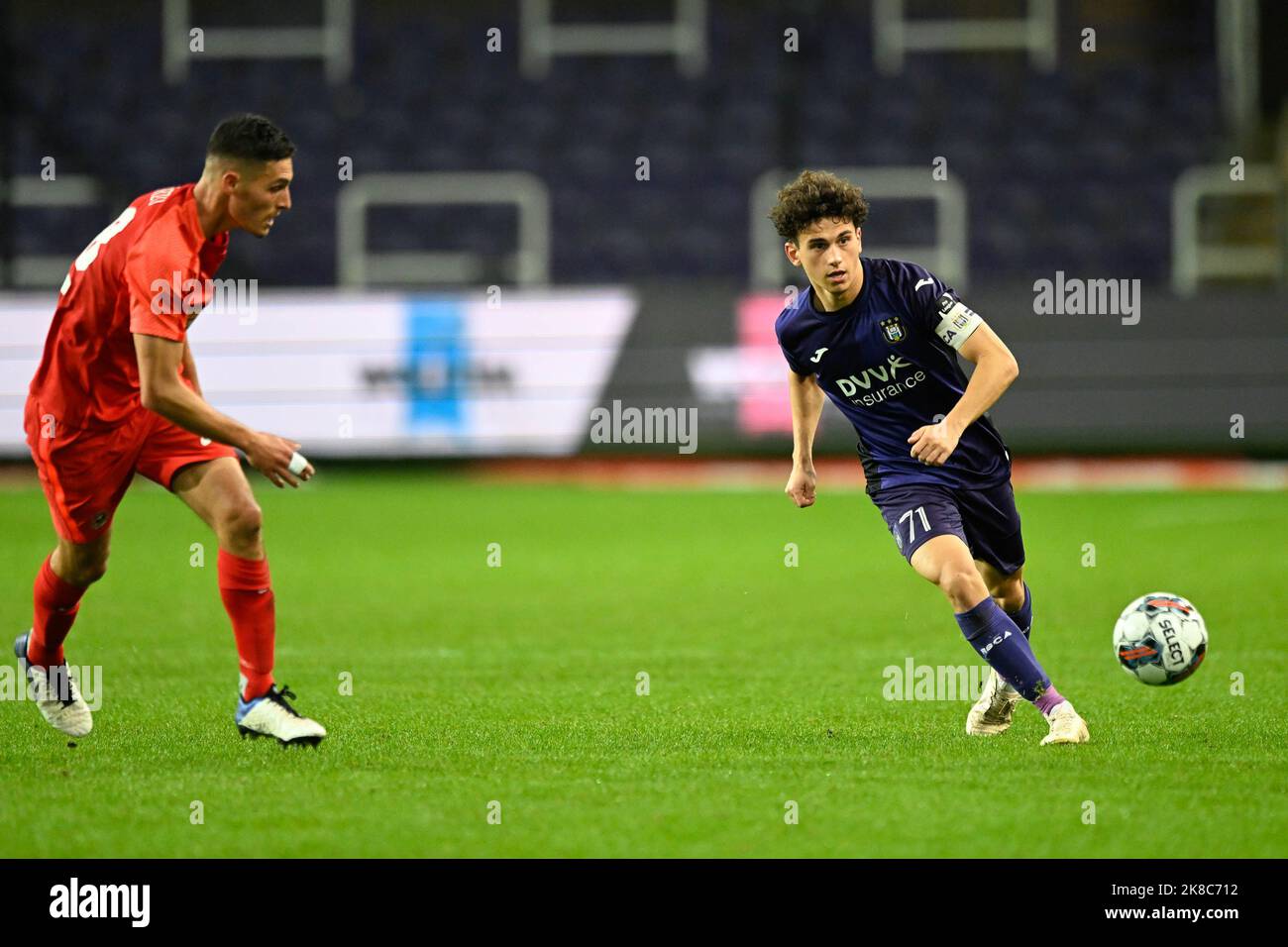 RSCA Futures Theo Leoni pictured during a soccer match between RSC  Anderlecht Futures and KMSK Deinz