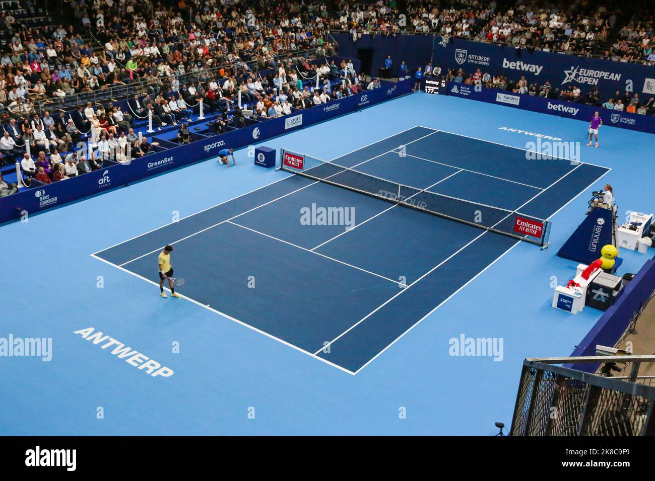 L'illustration montre le court lors du tournoi européen Open de tennis ATP,  à Anvers, samedi 22 octobre 2022. BELGA PHOTO MARIJN DE KEYZER Photo Stock  - Alamy