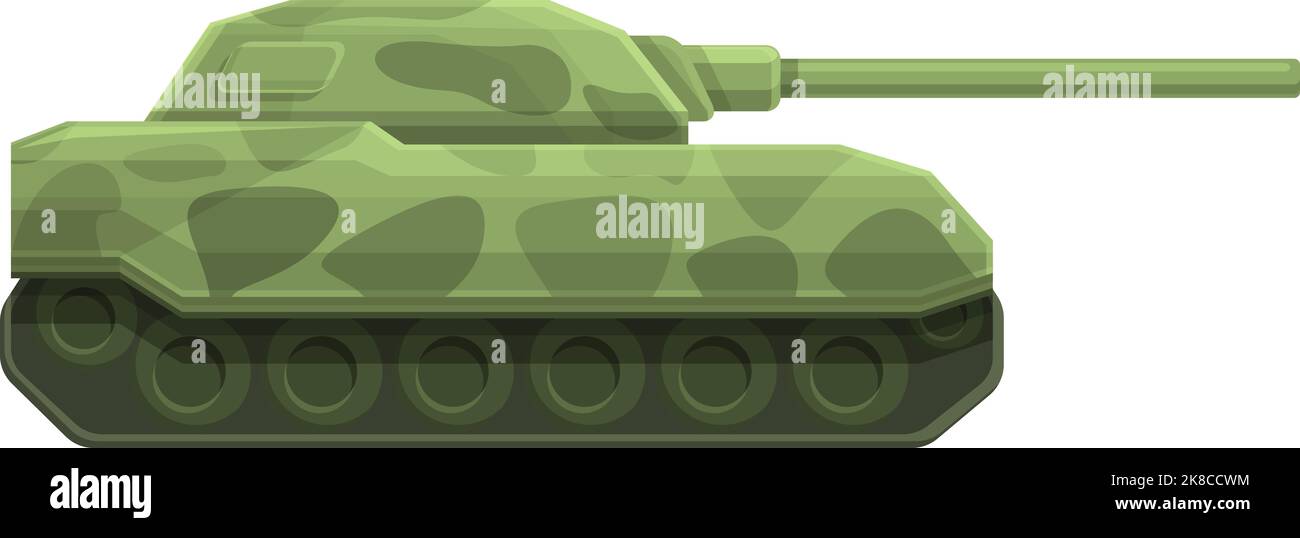 Vecteur de dessin animé d'icône de char de combat armé. Armée militaire. Arme à feu Illustration de Vecteur