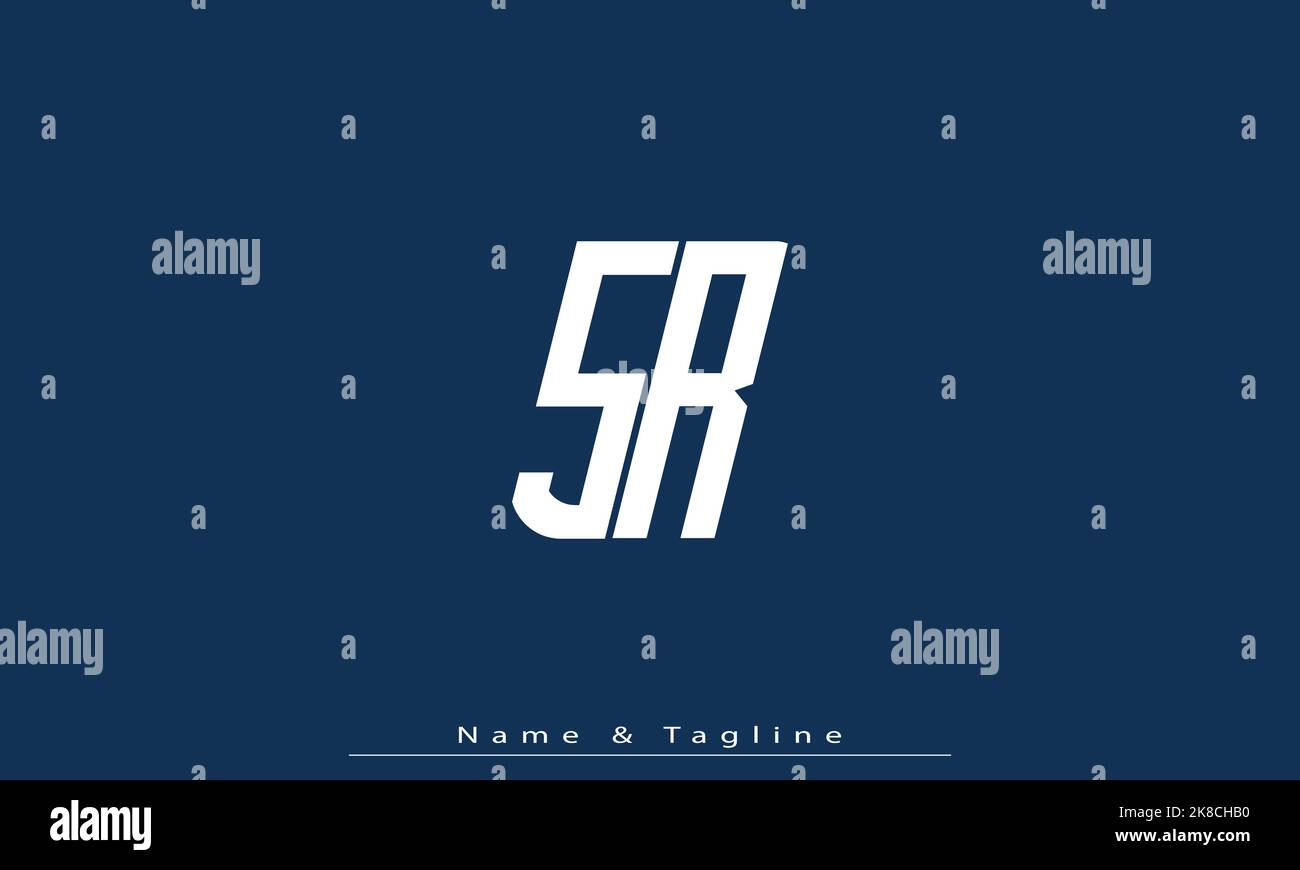 Lettres de l'alphabet initiales Monogram logo SR , RS Illustration de Vecteur