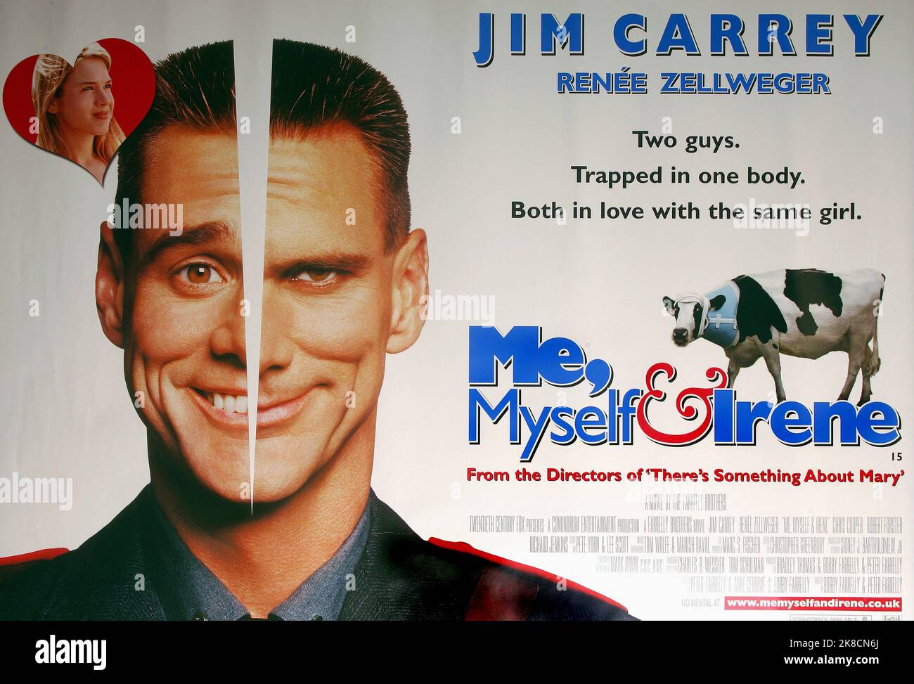 Jim Carrey Poster film: Moi, moi et Irene (2000) Directeur: Bob Farrelly & Peter Farrelly 15 juin 2000 **AVERTISSEMENT** cette photographie est destinée à un usage éditorial exclusif et est protégée par les droits d'auteur de 20 CENTURY FOX et/ou du photographe attribué par la Société de film ou de production et ne peut être reproduite que par des publications dans le cadre de la promotion du film ci-dessus. Un crédit obligatoire à 20 CENTURY FOX est requis. Le photographe doit également être crédité lorsqu'il est connu. Aucune utilisation commerciale ne peut être accordée sans l'autorisation écrite de la Société du film. Banque D'Images