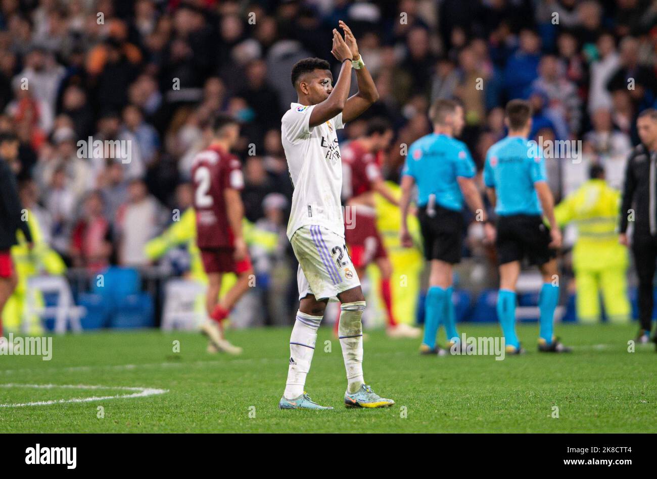22nd octobre 2022; Stade Santiago Bernabeu, Madrid, Espagne: La Liga Santander football, Real Madrid CF contre Sevilla FC; Rodrygo va 900/Cordin Press Credit: CORDONE PRESS/Alay Live News Banque D'Images
