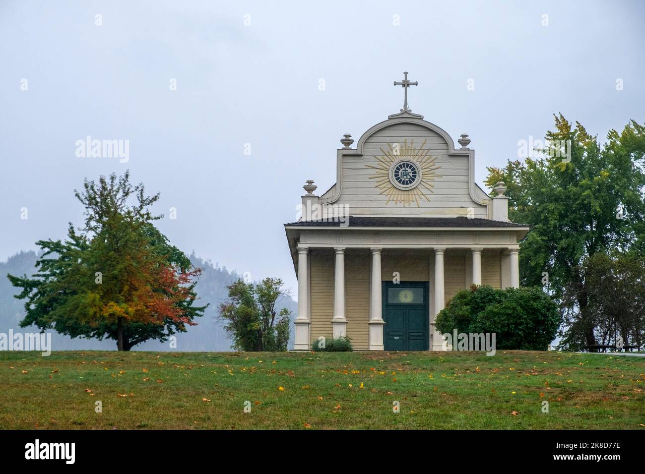 La mission de Cataldo, une ancienne église de mission jésuite dans le Panhandle de l'Idaho, le plus ancien bâtiment de l'Idaho Banque D'Images