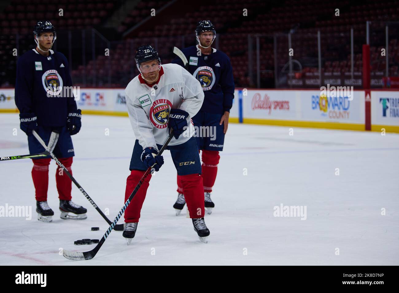 L'équipe de la LNH Florida Panthers ouvre la nouvelle saison 2022-23 lors de l'entraînement à domicile au stade FLA Live Arena de Sunrise, en Floride, aux États-Unis Banque D'Images