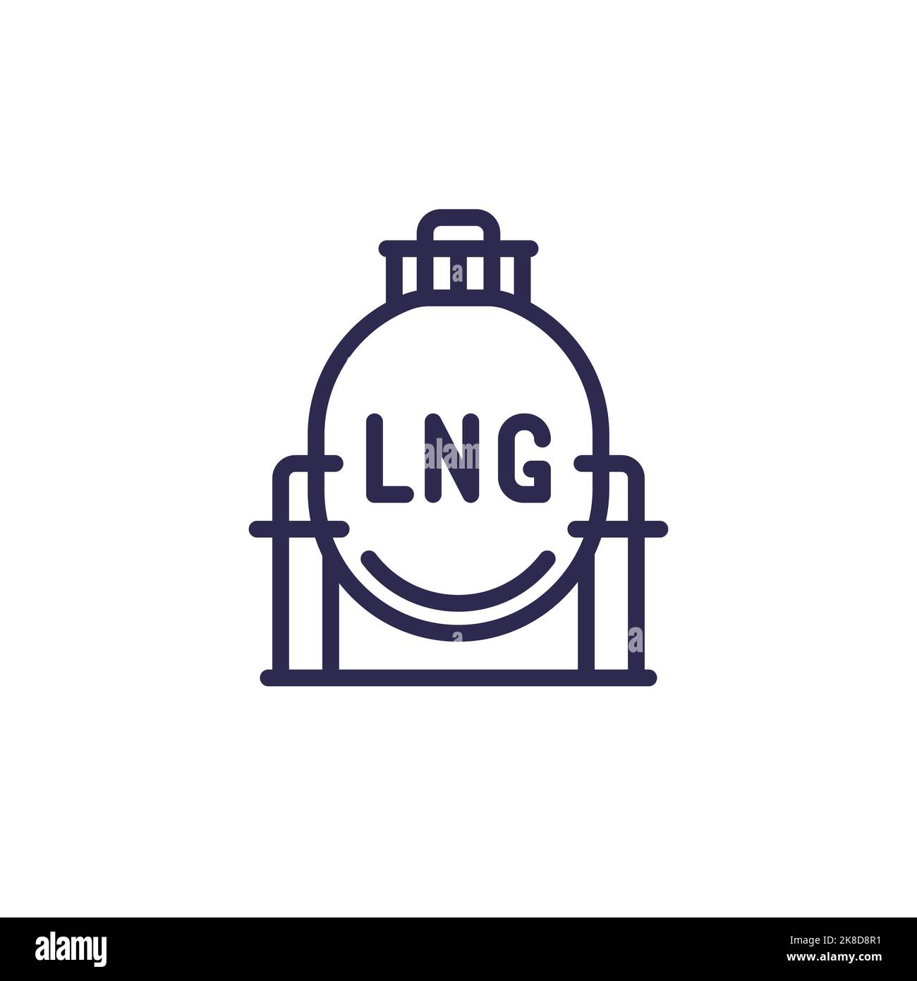 icône de ligne de réservoir de gnl, stockage de gaz industriel Illustration de Vecteur