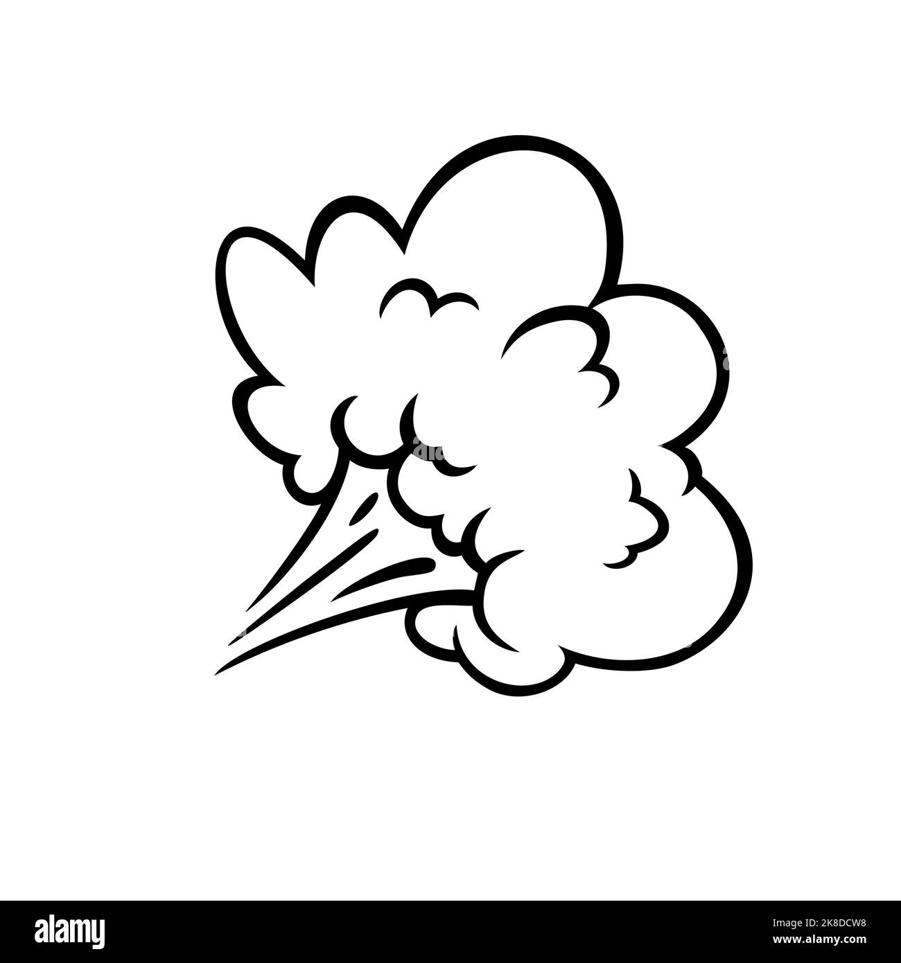 Nuages effet rampe bande dessinée. Jeu de bulles d'explosion et de fumée. Illustration vectorielle isolée sur fond blanc Illustration de Vecteur