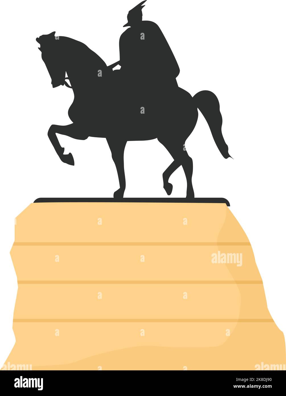 Albanie monument cheval icône caricature vecteur. Cartographier le folk. Pont europe Illustration de Vecteur