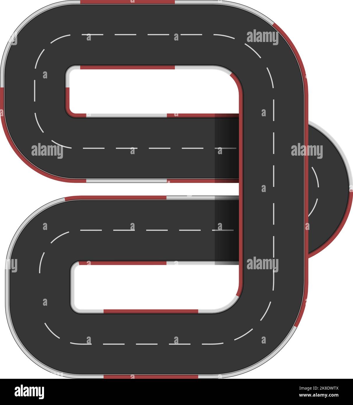 Vecteur de dessin animé d'icône de route de piste de course. Course automobile. Formule de piste Illustration de Vecteur