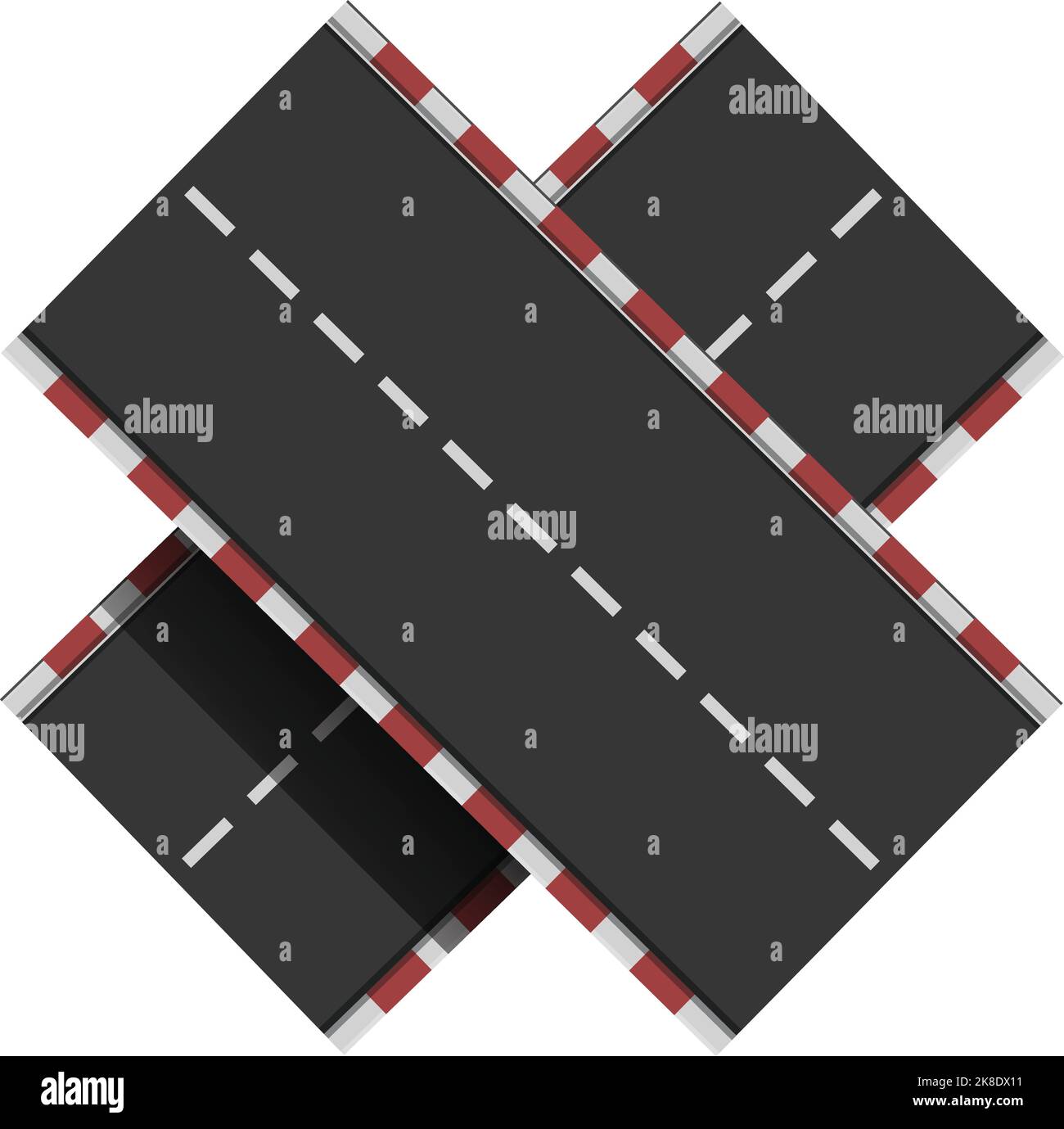 Vecteur de dessin animé de l'icône de piste de course d'asphalte. Voie. Vue de dessus de la carte Illustration de Vecteur