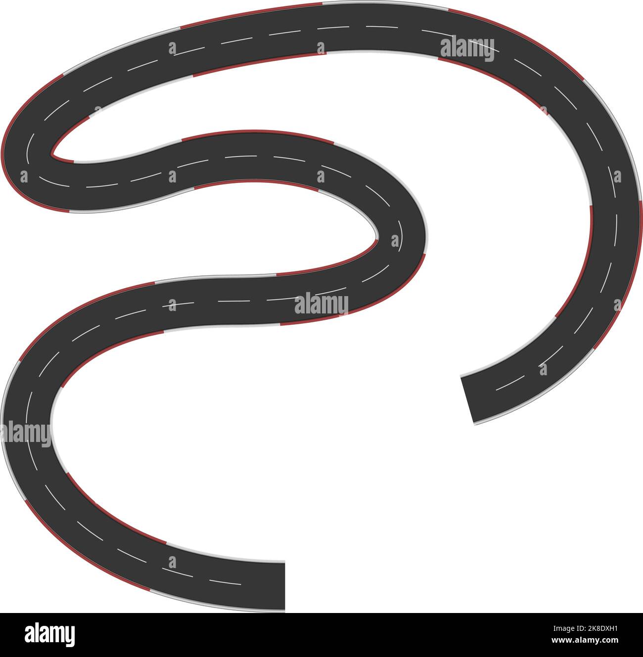 Vecteur de dessin animé d'icône de piste de course. Course automobile. Voie du circuit Illustration de Vecteur