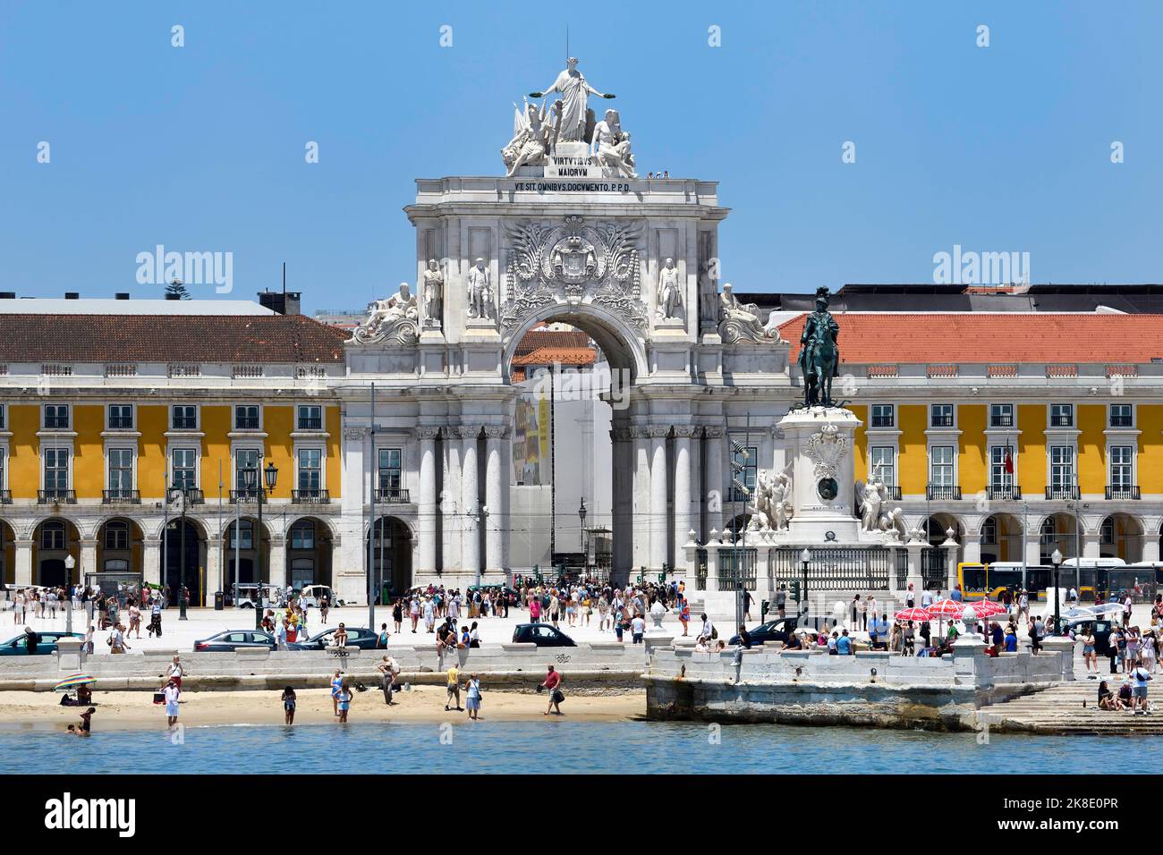 Praca do Comercio et arc de la victoire, Lisbonne, Portugal Banque D'Images