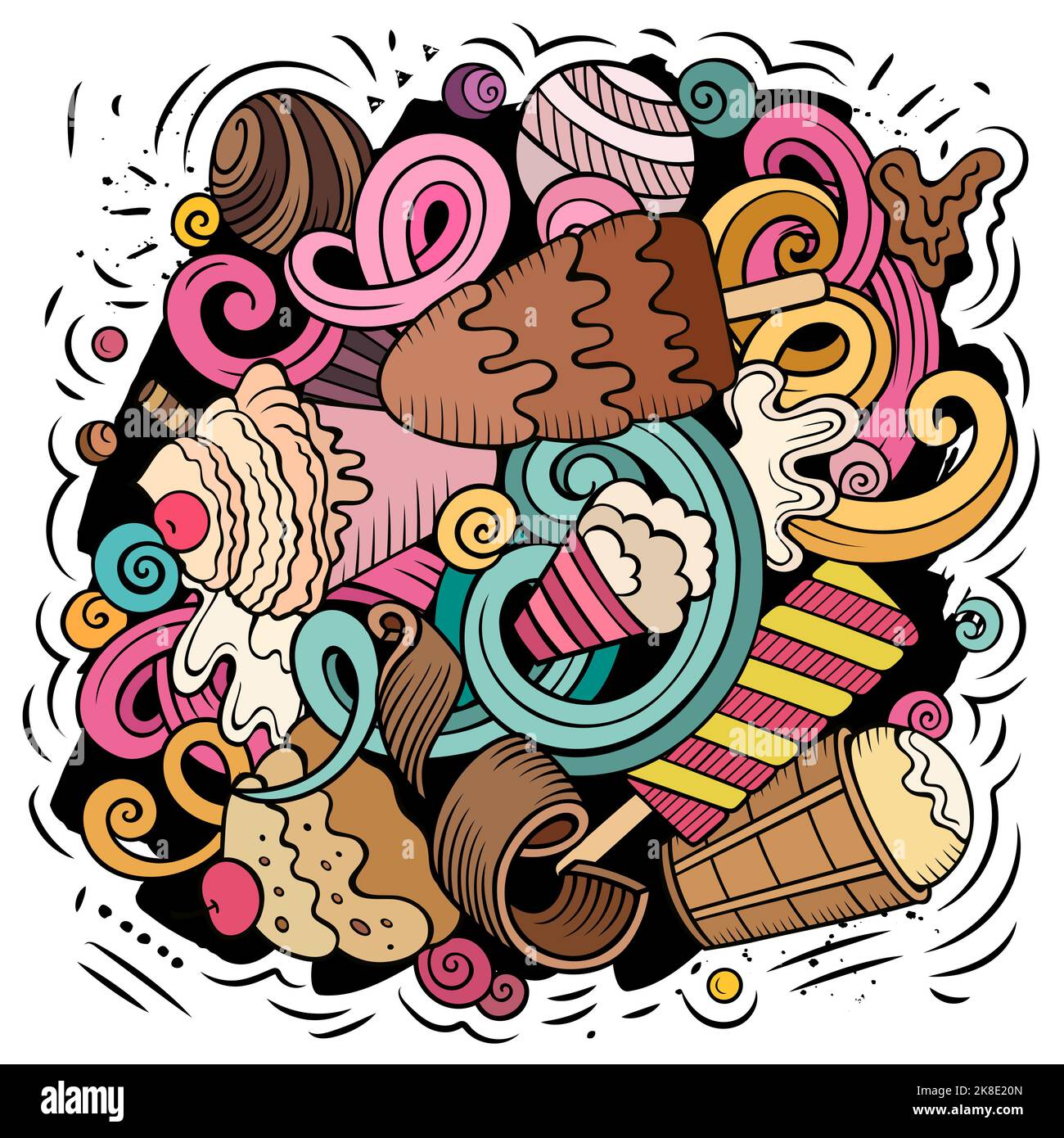 Illustration vectorielle de dessin animé Ice Cream Illustration de Vecteur
