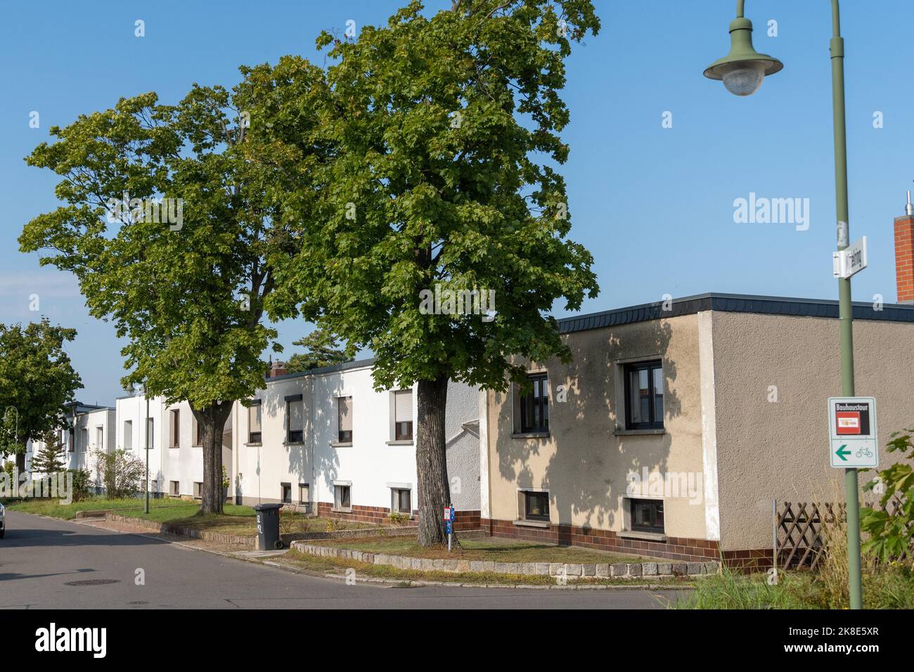 Colonie de maisons en rangée Dessau Toerten, construit de 1926 à 1928, construction de logements, industriel, bon marché, rapide, Logement abordable, Walter Gropius, Bauhaus Banque D'Images