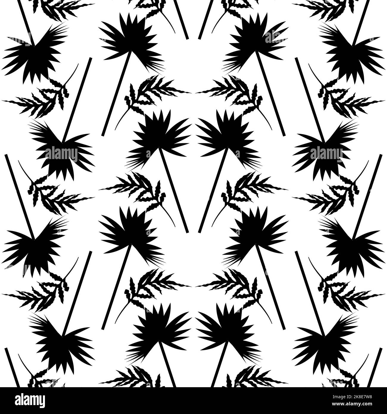 Motif boho sans coutures avec feuilles de palmier sèches Illustration de Vecteur