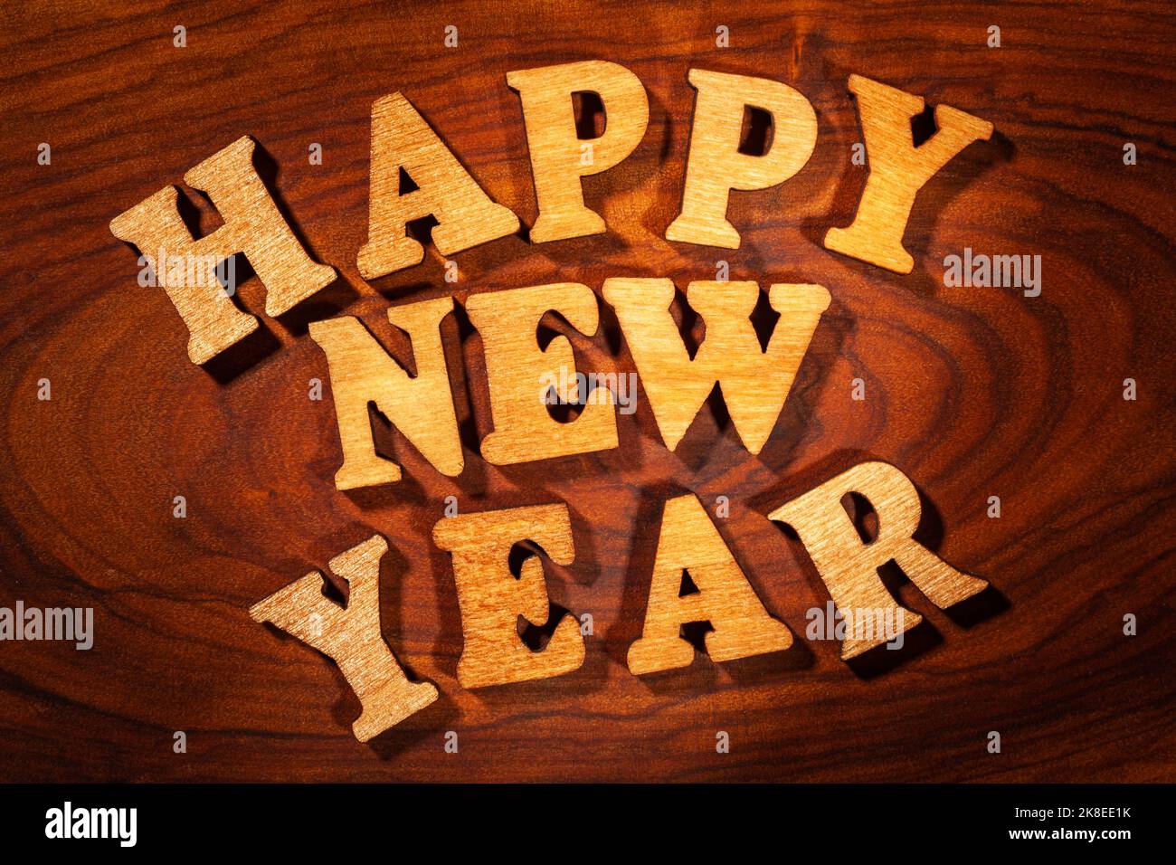 Bonne année - texte par lettres en bois Banque D'Images