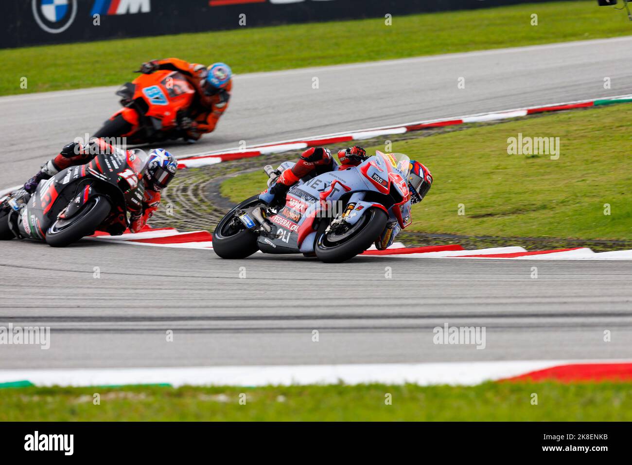 23rd octobre 2022; Sepang International circuit, Sepang, MALAISIE: MotoGP de Malaisie, jour de course: Gresini Racing MotoGP Rider Fabio Di Giannantonio pendant la course au MotoGP de Malaisie Banque D'Images