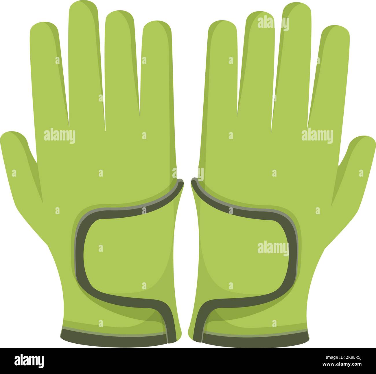 Gants verts icône vecteur de dessin animé. Protection de sécurité. Ski d'hiver Illustration de Vecteur