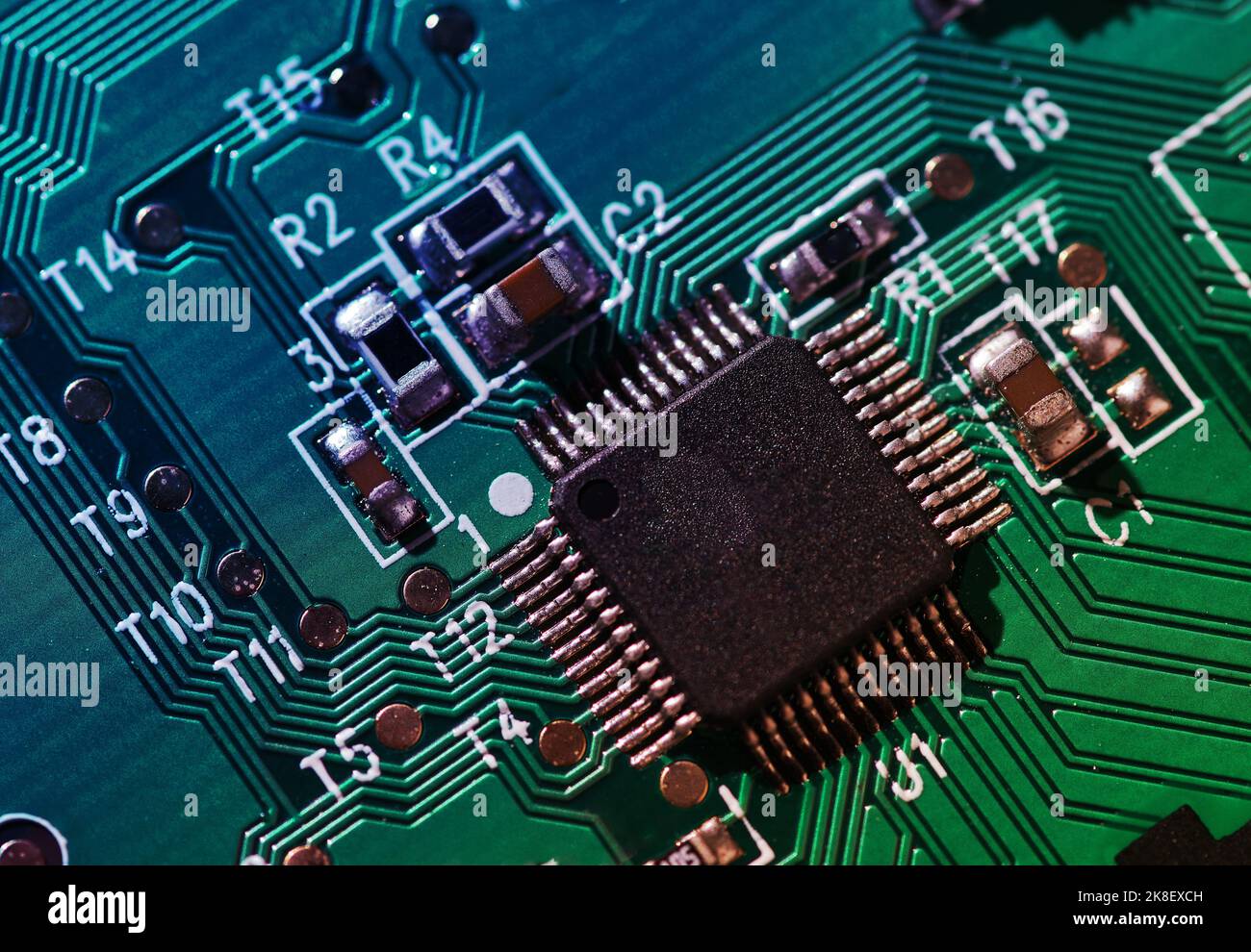 Vue rapprochée du circuit électronique Banque D'Images