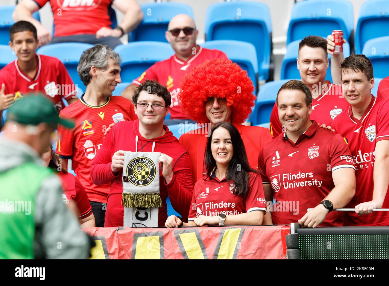 SYDNEY, AUSTRALIE - OCTOBRE 23 : Adelaide United fans vus avant le match entre le FC de Sydney et Adélaïde United au stade Allianz de 23 octobre 2022 à Sydney, Australie Credit: IOIO IMAGES/Alay Live News Banque D'Images