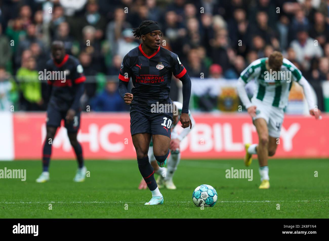 GRONINGEN, PAYS-BAS - OCTOBRE 23: Noni Madueke de PSV pendant le match néerlandais Eredivisie entre FC Groningen et PSV Eindhoven à Euroborg sur 23 octobre 2022 à Groningen, pays-Bas (photo de Peter Lous/Orange Pictures) Banque D'Images