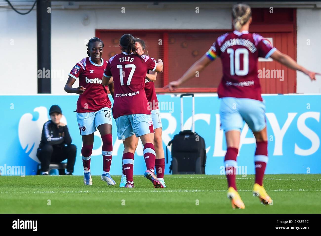 Londres, Royaume-Uni. 23rd octobre 2022. Dagenham, Angleterre, 23 octobre 2022: Pendant le match de la Super League Barclays FA Womens entre West Ham United v Reading à Dagenham et le stade de construction de Chigwell de Redbridge.England. (K Hodgson/SPP) crédit: SPP Sport Press photo. /Alamy Live News Banque D'Images