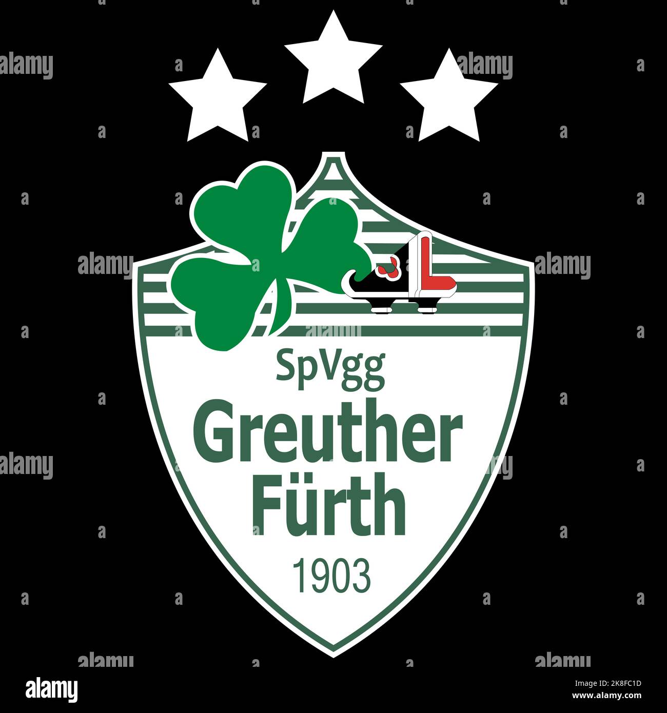 Francfort-sur-le-main, Allemagne - 10.23.2022 logo du club de football allemand Greuther Furth. Image vectorielle Illustration de Vecteur