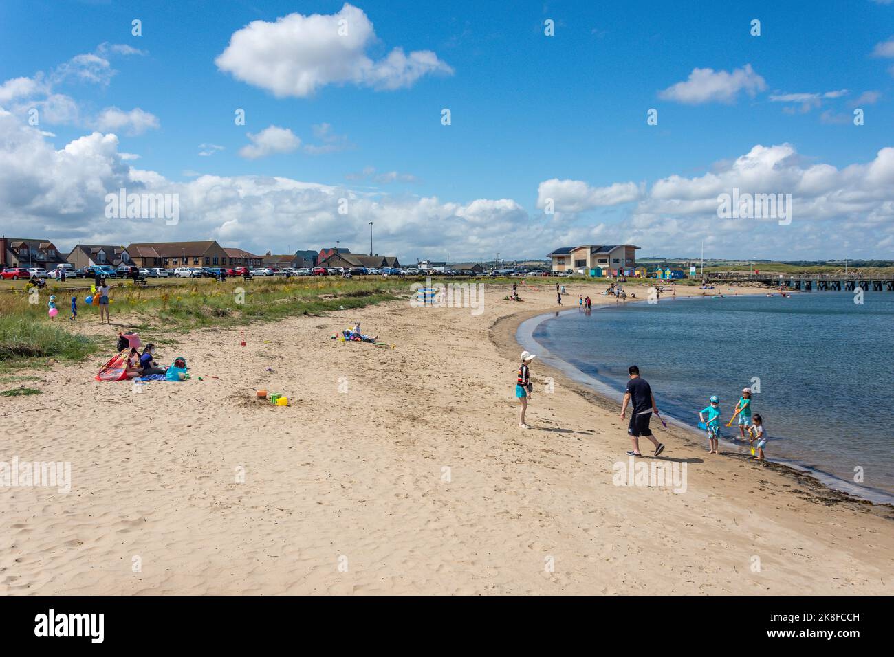 Little Shore Beach, Harbour Road, promenade, Northumberland, Angleterre, Royaume-Uni Banque D'Images