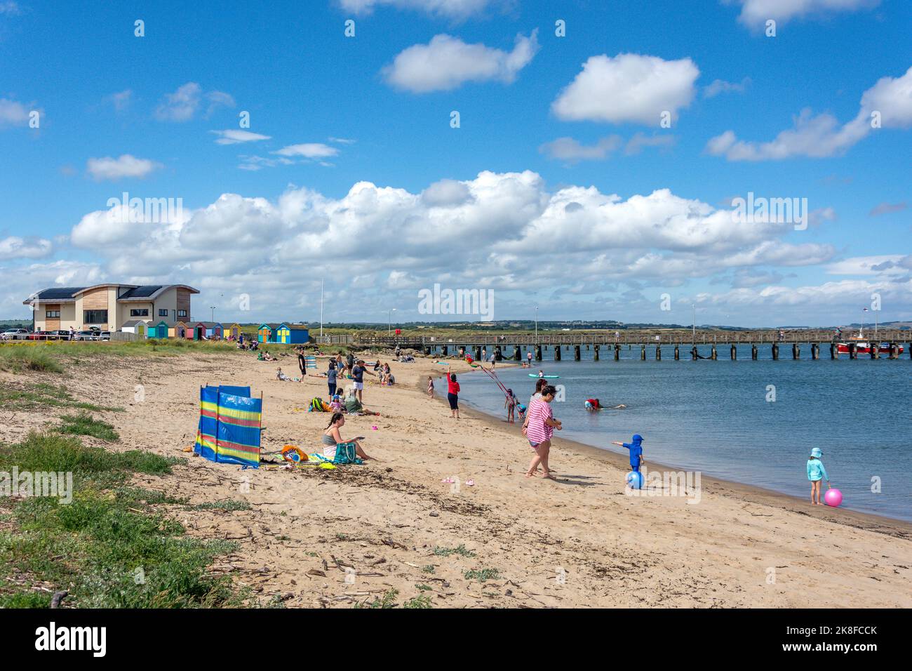 Little Shore Beach, Harbour Road, promenade, Northumberland, Angleterre, Royaume-Uni Banque D'Images