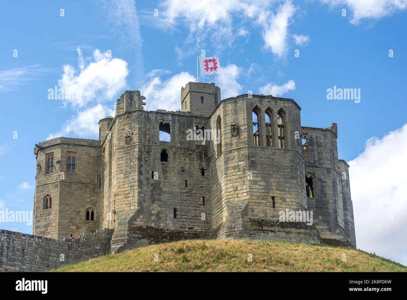 Keep of 12th Century Warkworth Castle, Warkworth, Northumberland, Angleterre, Royaume-Uni Banque D'Images