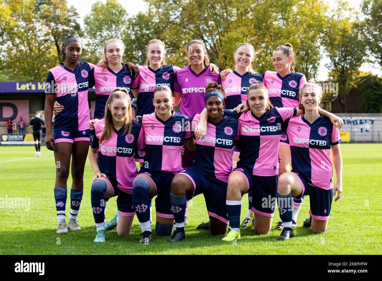 Londres, Royaume-Uni. 23rd octobre 2022. Dulwich Hamlet commence XI avant le match de qualification de troisième tour de la coupe Vitality Womens FA entre Dulwich Hamlet et Winchester City Flyers à Champion Hill à Londres, en Angleterre. (Liam Asman/SPP) crédit: SPP Sport presse photo. /Alamy Live News Banque D'Images