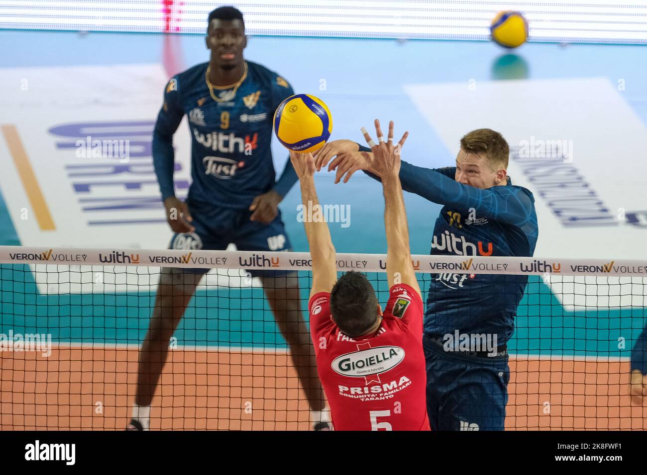 Vérone, Italie. 22nd octobre 2022. Galerie du match entre WithU Verona et Gioiella Prisma Taranto valable pour une quatrième journée du championnat italien de volley Superlega sur 22 octobre 2022 à Pala AGSM-AIM à Vérone, Italie crédit: Roberto Tommasini/Alay Live News Banque D'Images