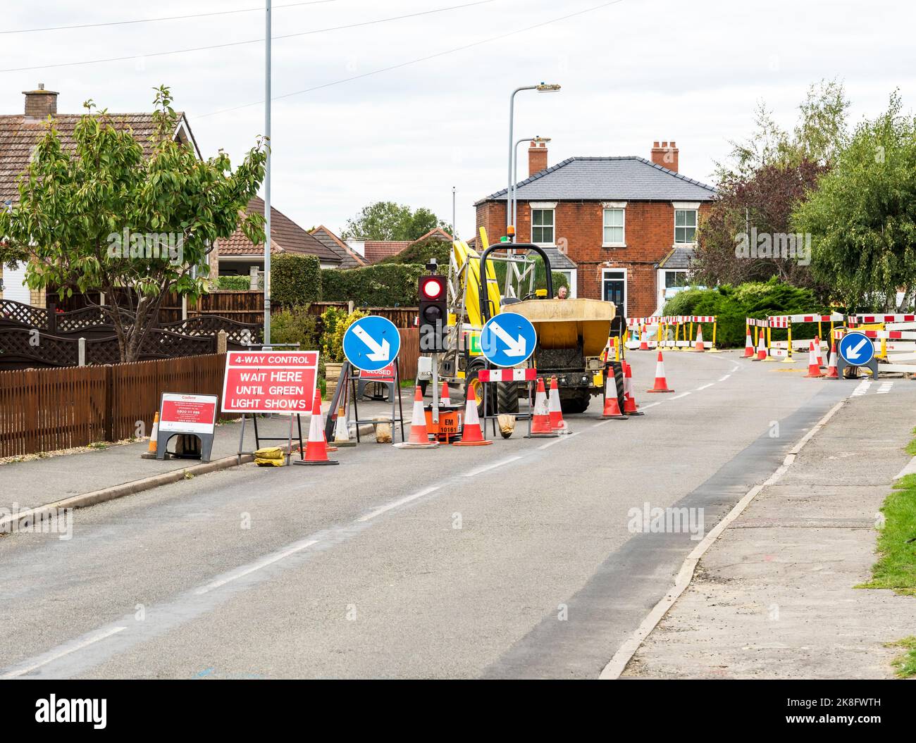 Nouveaux travaux d'installation de conduites de gaz, Cherry Willingham, Lincoln 2022 Banque D'Images