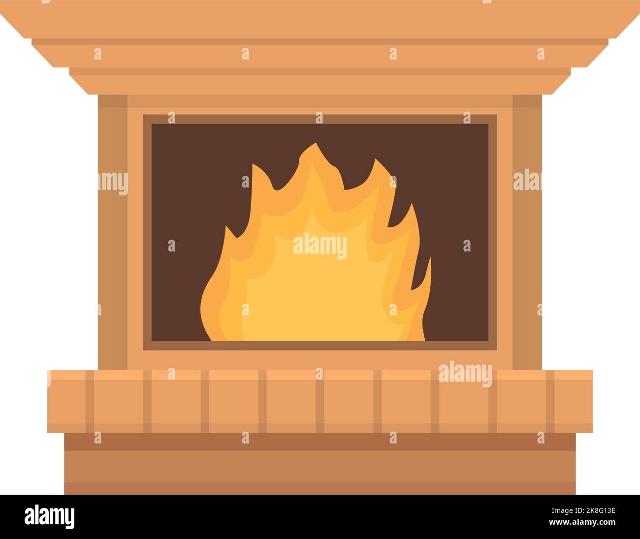 Vecteur de dessin animé d'icône de four de restaurant. Bois de feu. Pizza au café Illustration de Vecteur Vecteur de dessin animé d'icône de four de restaurant. Bois de feu. Pizza au café Illustration de Vecteur