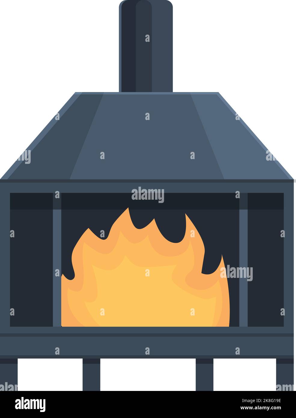 Vecteur de dessin animé d'icône de four à pizza. Restaurant en feu. Chaise avec cheminée Illustration de Vecteur Vecteur de dessin animé d'icône de four à pizza. Restaurant en feu. Chaise avec cheminée Illustration de Vecteur