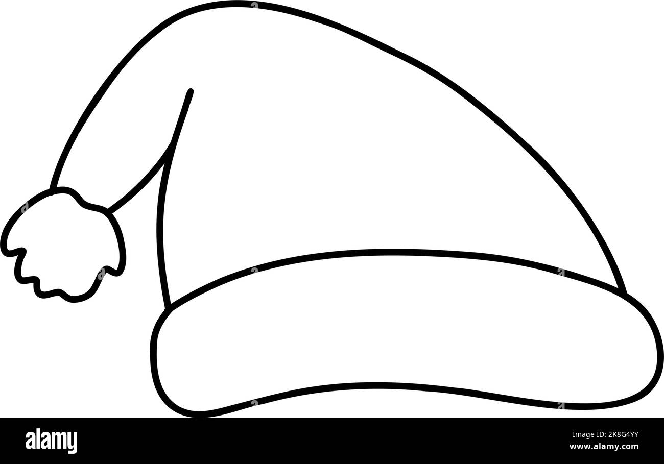 Chapeau de père Noël Doodle. Élément de dessin animé, illustration d