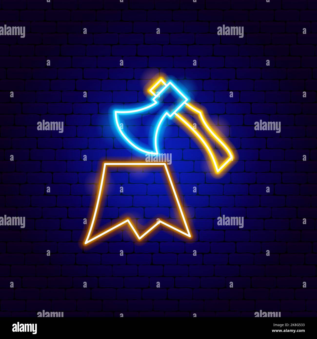 Panneau Neon de déforestation Illustration de Vecteur