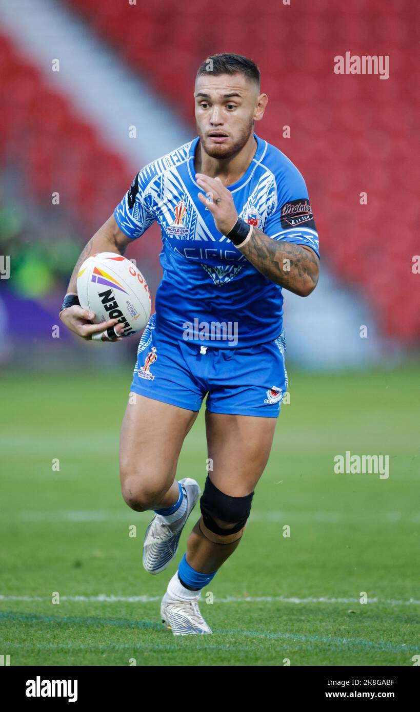 Danny Levi des Samoa lors de la coupe du monde de rugby, a participé à un match au stade Eco-Power, Doncaster. Date de la photo: Dimanche 23 octobre 2022. Banque D'Images