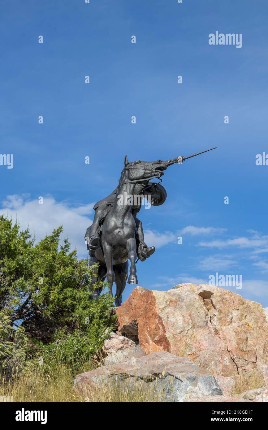 CODY, WYOMING - 19 septembre 2022 : sculpture « scoute » du colonel William F. Cody de Gertrude Vanderbilt Whitney, 1924 ans, au musée Buffalo Bill Banque D'Images