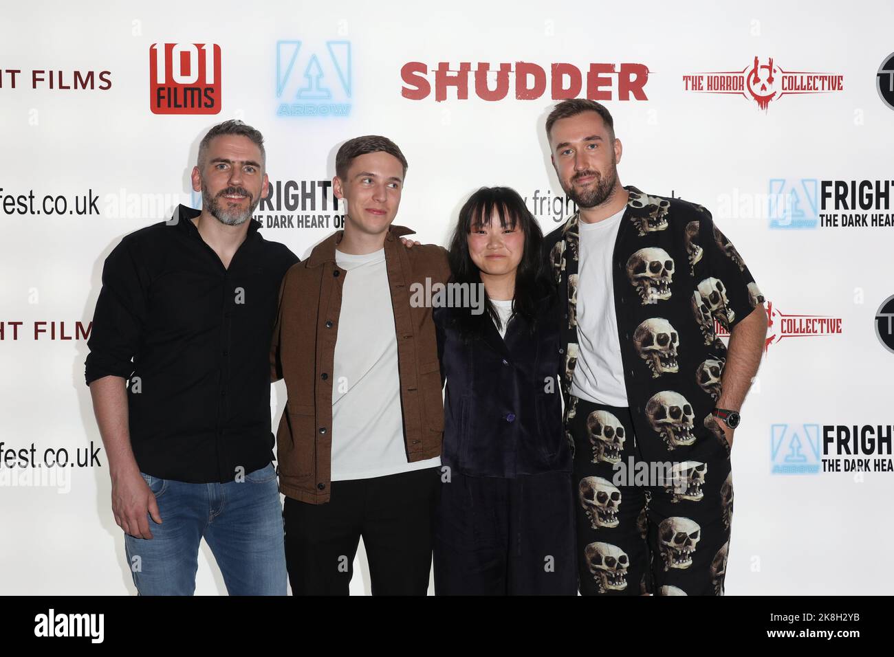 Chris Baugh, Oscar Kennedy, Thaddea Graham et Ryan J. Brown assistent à la première du film « WRECK » au Arrow FrightFest qui se tient au Cineworld Leicester Square à Lo Banque D'Images