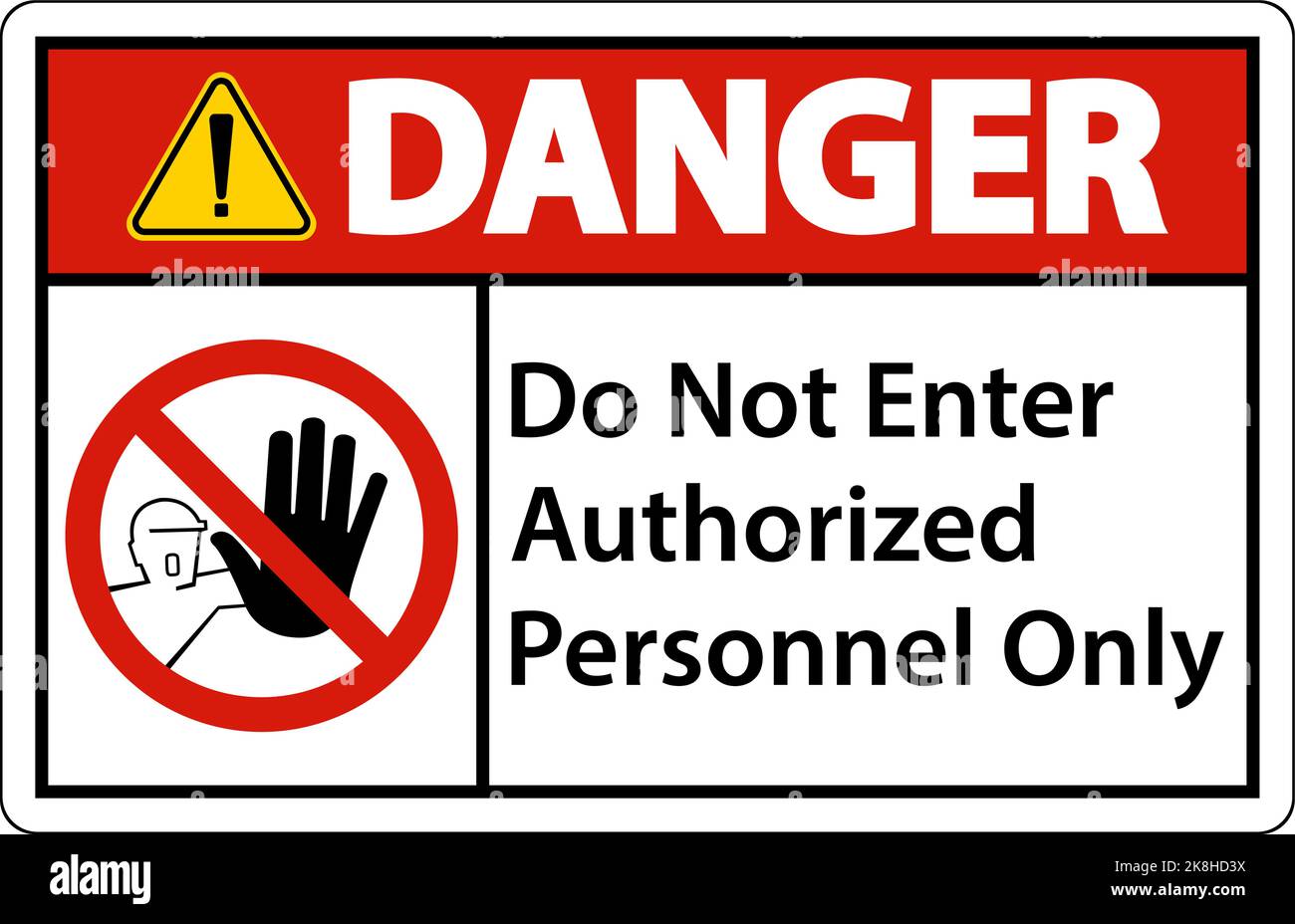 Danger ne pas entrer dans le panneau personnel autorisé uniquement Illustration de Vecteur