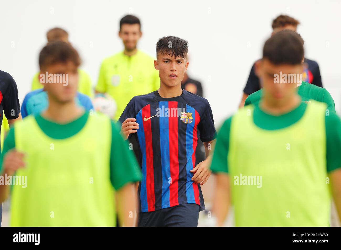 Barcelone, Espagne. 23rd octobre 2022. Niko Takahashi Cendagorta (Barcelone) football : Espagnol 'Liga Nacional Juvenil' Group 7 match entre le FC Barcelona Juvenil B 1-0 Damm CF Juvenil B au Camp de Futbol Ciutat Espotiva Joan Gamper à Barcelone, Espagne . Crédit: Mutsu Kawamori/AFLO/Alay Live News Banque D'Images