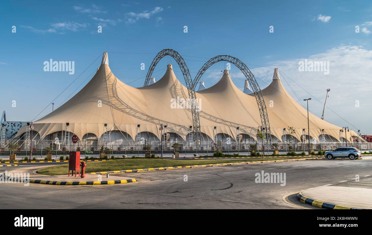Tente de l'événement - Riyad - vue inversée Banque D'Images