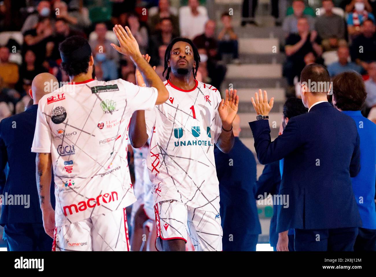 Reggio Emilia, Italie. 22nd octobre 2022. D.J. Funderburk pendant UNAHOTELS Reggio Emilia vs Openjobmestis Varèse, Italien Basketball A Serie Championship à Reggio Emilia, Italie, 22 octobre 2022 Credit: Independent photo Agency/Alamy Live News Banque D'Images