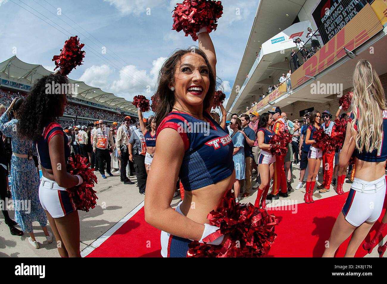 Austin, Texas, États-Unis. 23 octobre 2022: Les cheerleaders texans de Houston en action à la finale du Grand Prix des États-Unis, circuit of the Americas. Austin, Texas. Mario Cantu/CSM crédit: CAL Sport Media/Alay Live News Banque D'Images