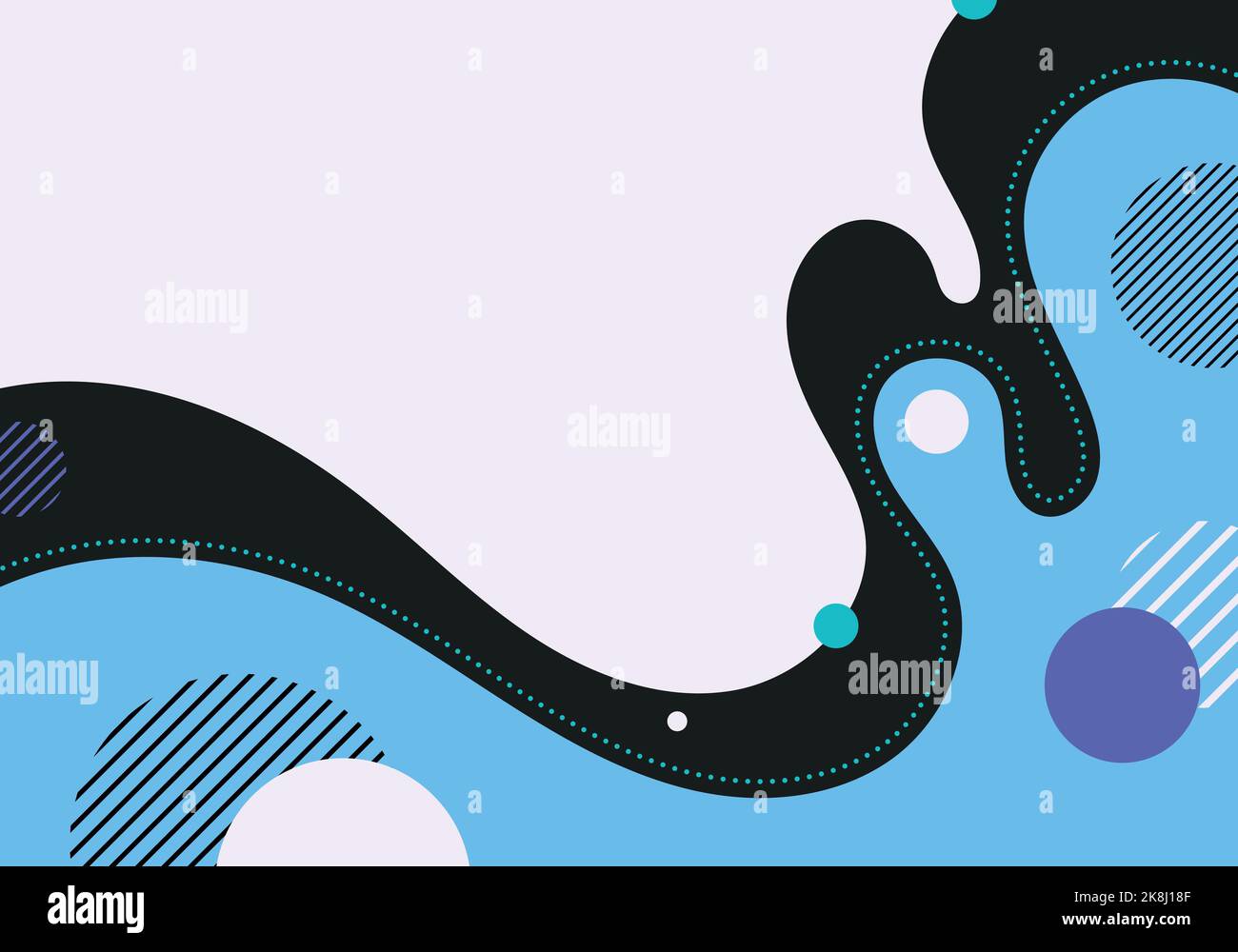 Modèle organique fluide et coloré abstrait avec décoration géométrique. Superposition de la conception pour l'arrière-plan du modèle. Vecteur Illustration de Vecteur