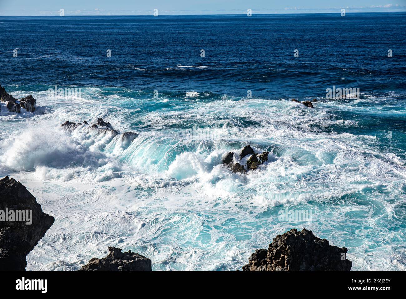 Municipalité de Porto Moniz sur l'île de Madère Banque D'Images